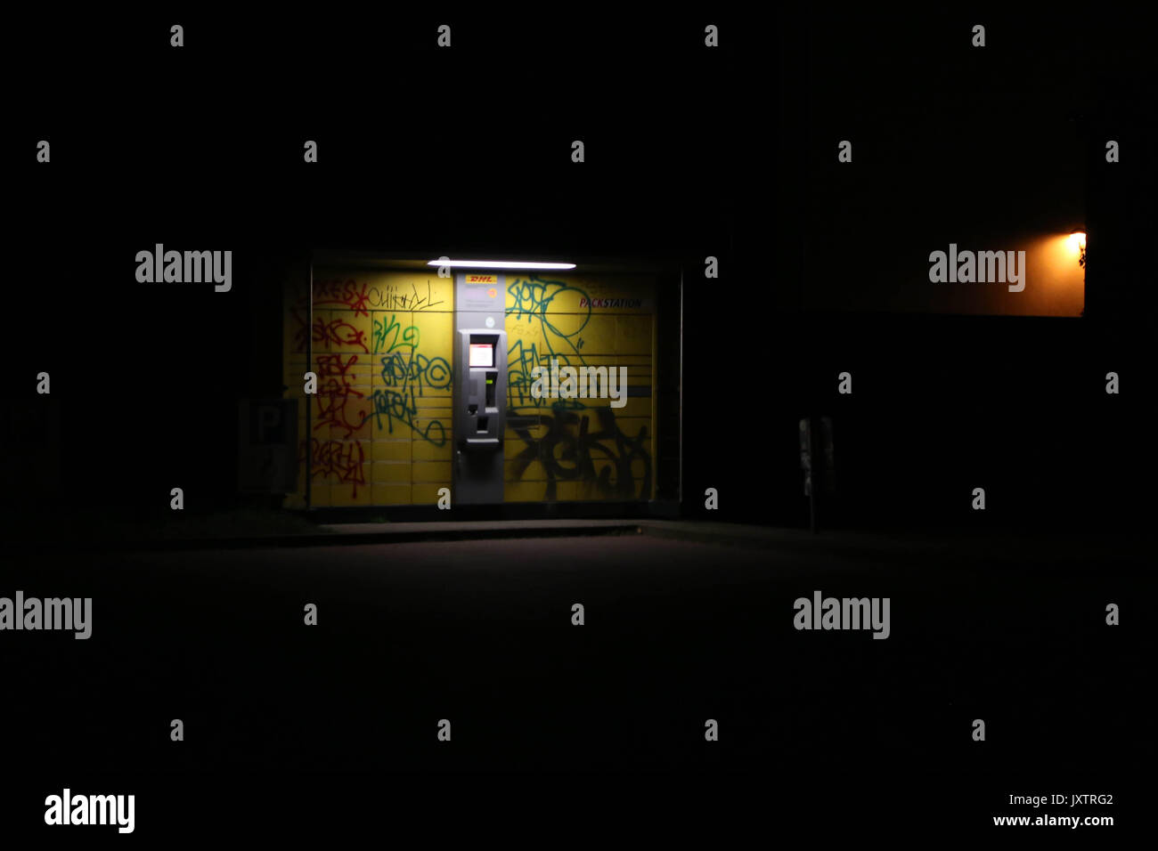 ATM (Geldautomat) in Friedrichshain district of Berlin, Germany Stock