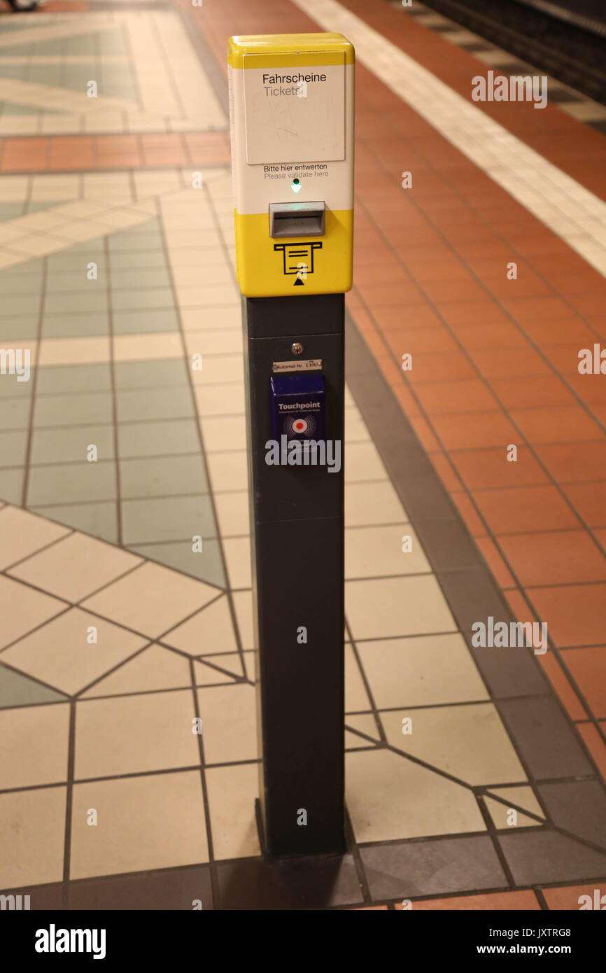 Ubahn Ticket Validation Wittenau Station Platform Berlin, Germany