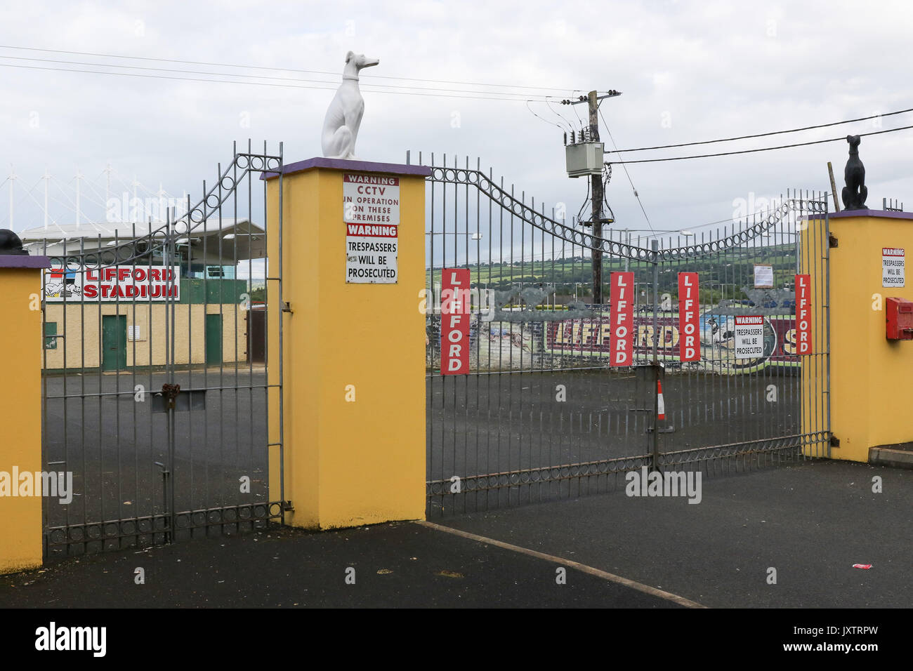 Lifford Greyhound Stadium, Lifford County Donegal, Ireland. Stock Photo