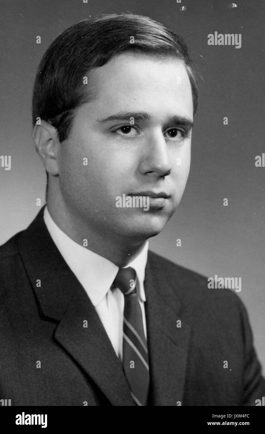 Edward Joseph Bonavilla, Portrait photograph, Chest up, Three-quarter view, c 22 years of age, 1963. Stock Photo