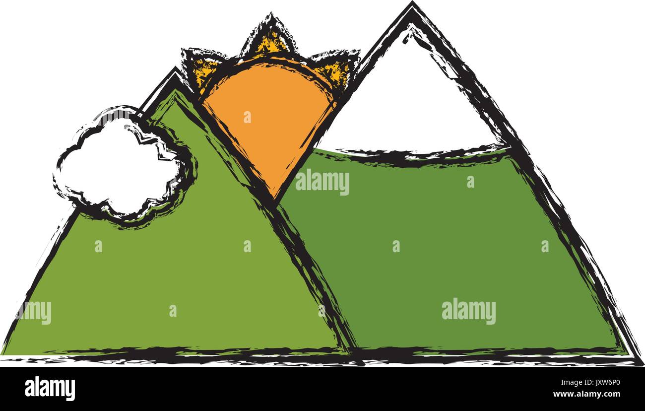 mountains and sun icon Stock Vector Image & Art - Alamy