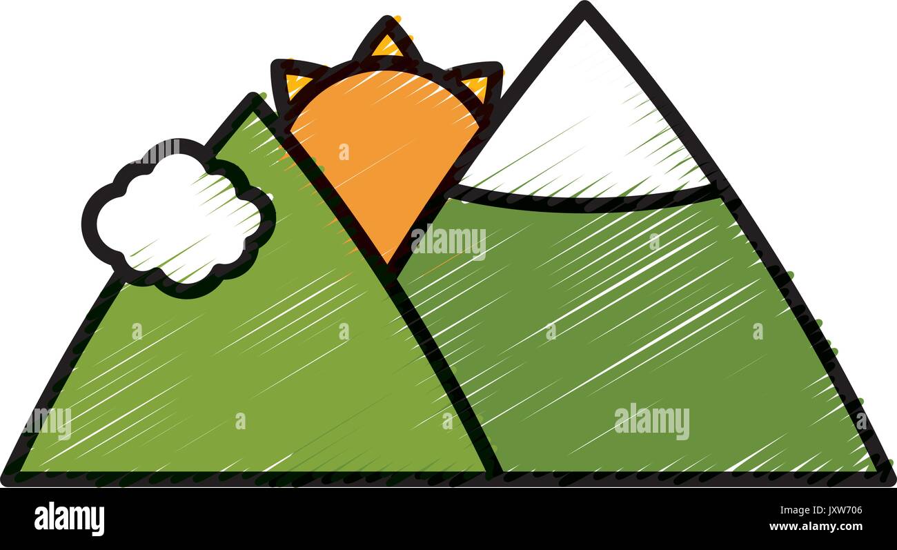 mountains and sun icon Stock Vector Image & Art - Alamy