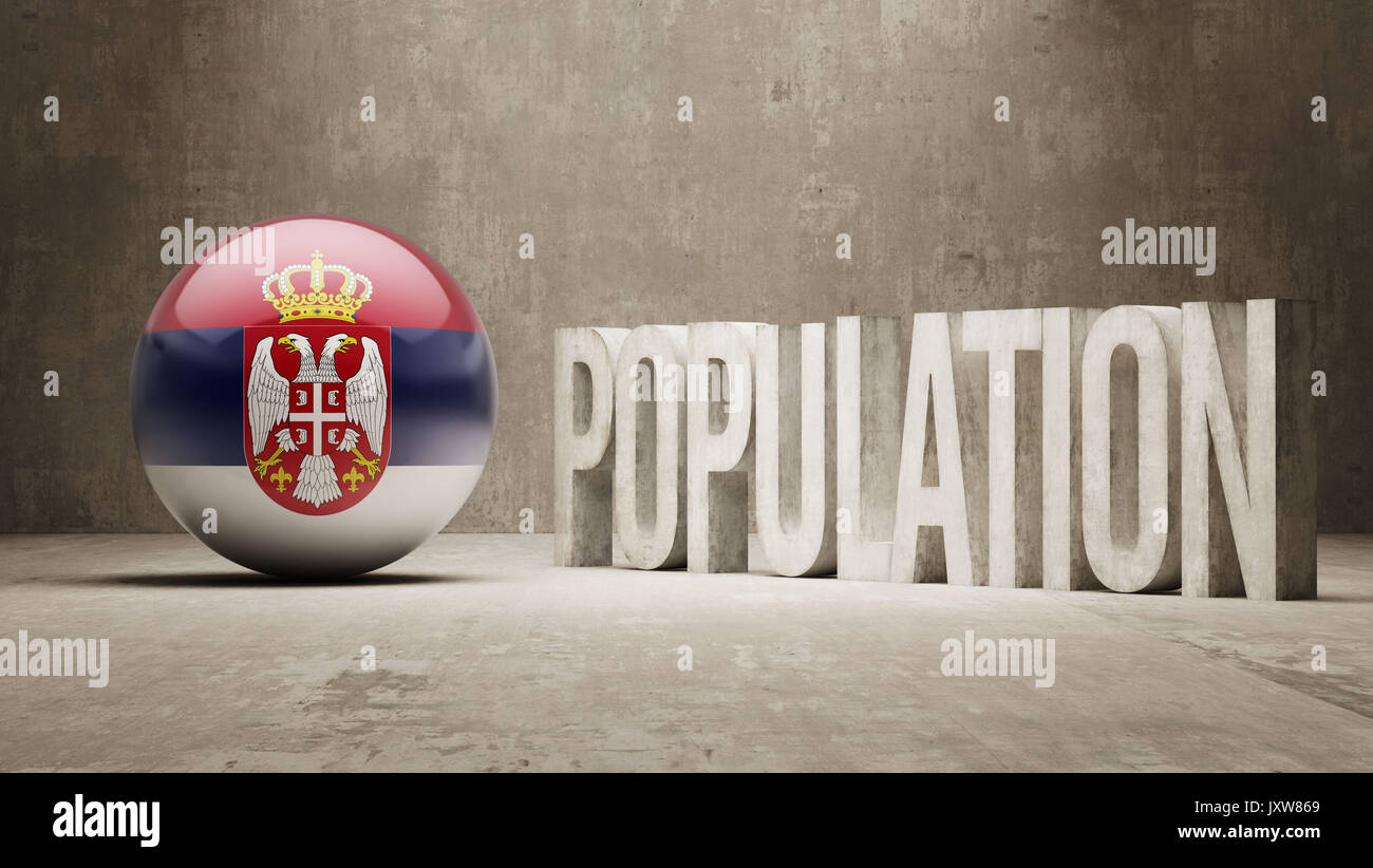Serbia High Resolution Population Concept Stock Photo