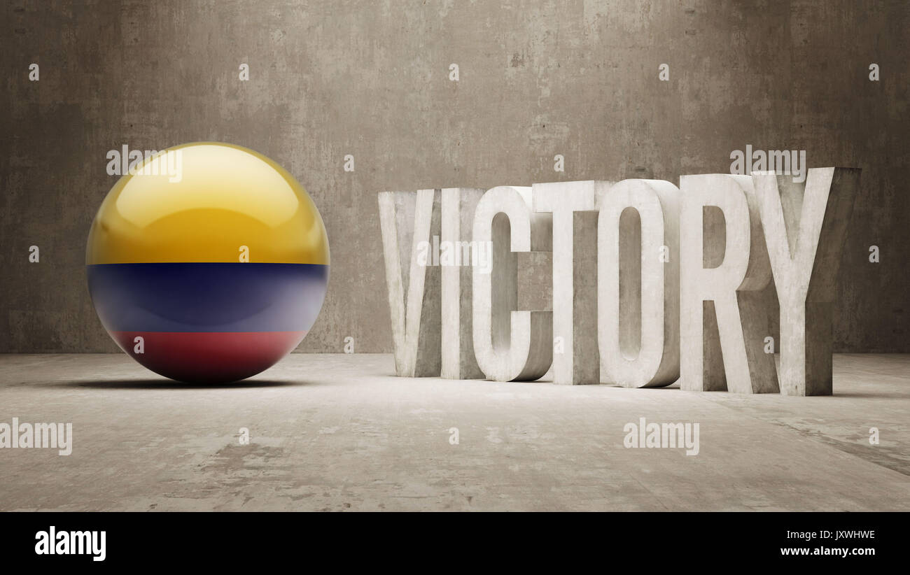 Colombia High Resolution Victory Concept Stock Photo - Alamy
