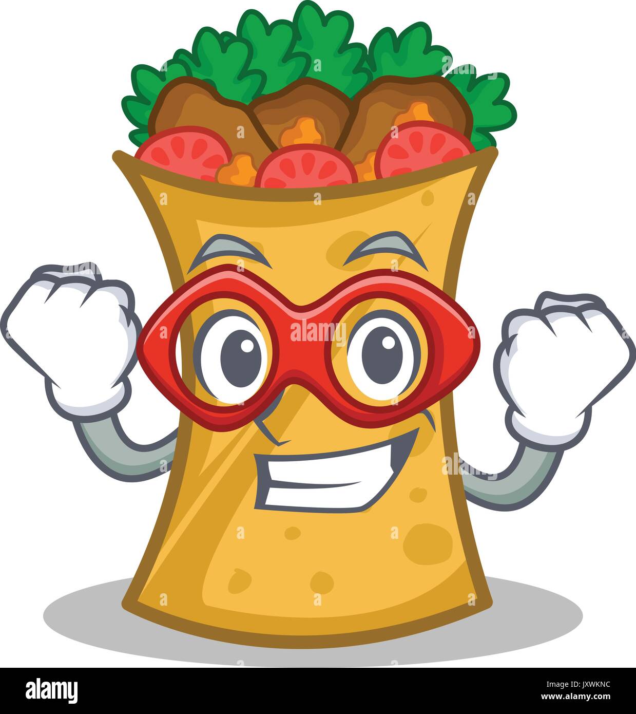 Super Hero Kebab Wrap Character Cartoon Stock Vector Image Art Alamy