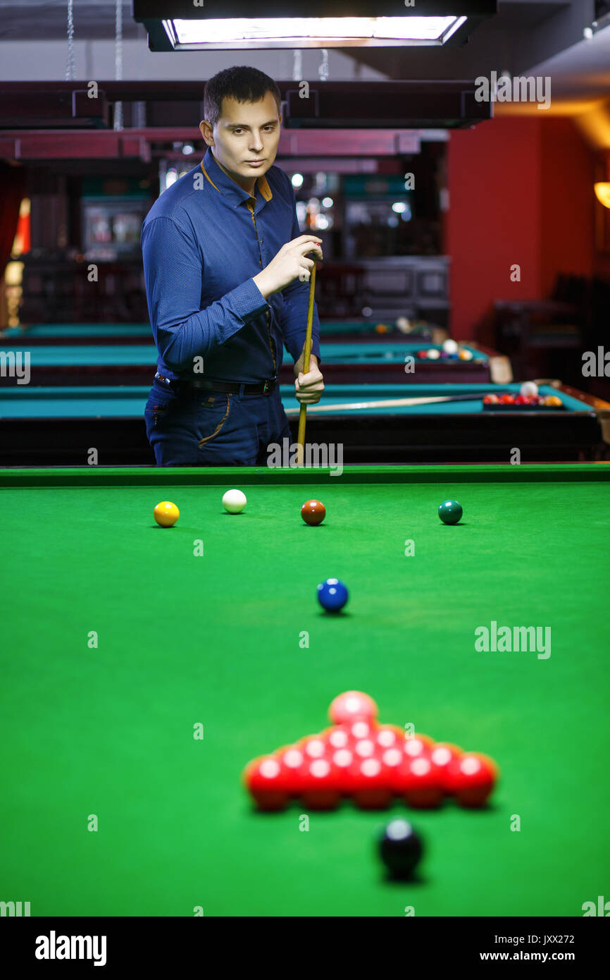 Ball And Snooker Player, Man Play Snooker Stock Photo - Alamy