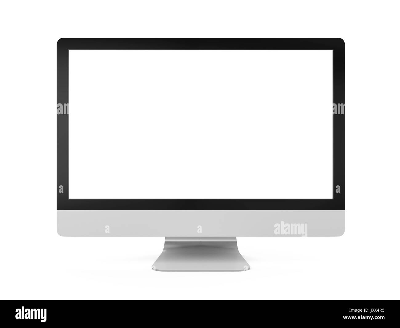 Computer Monitor with Blank White Screen Isolated Stock Photo - Alamy