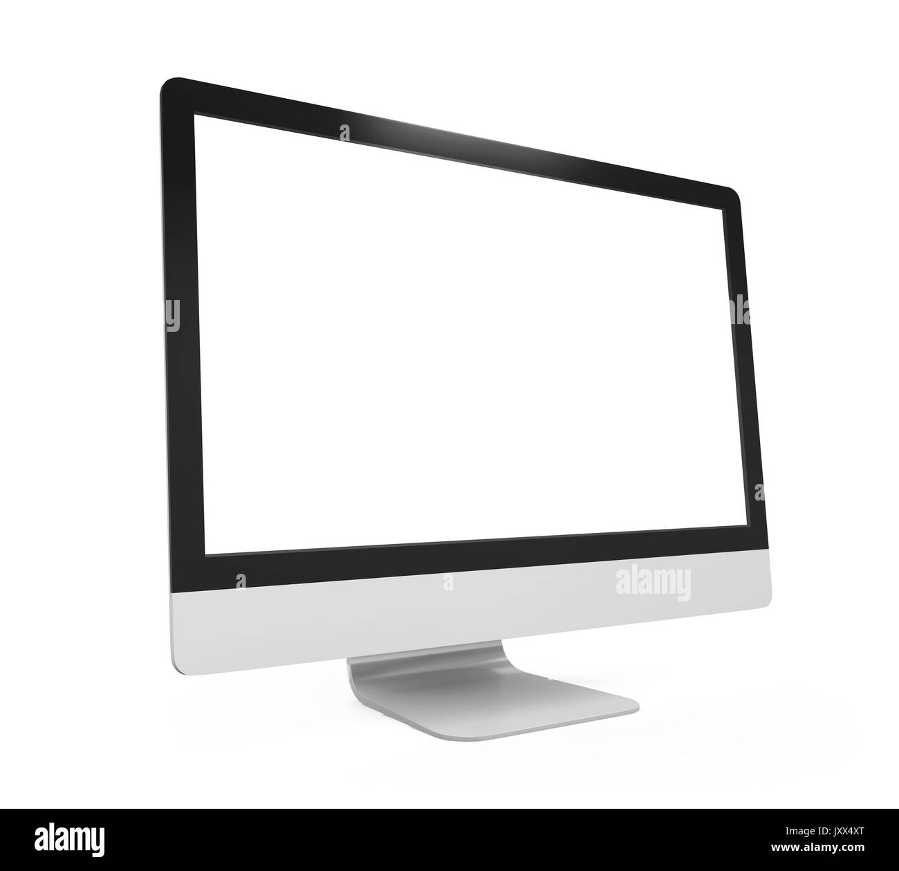 Computer Monitor with Blank White Screen Isolated Stock Photo - Alamy