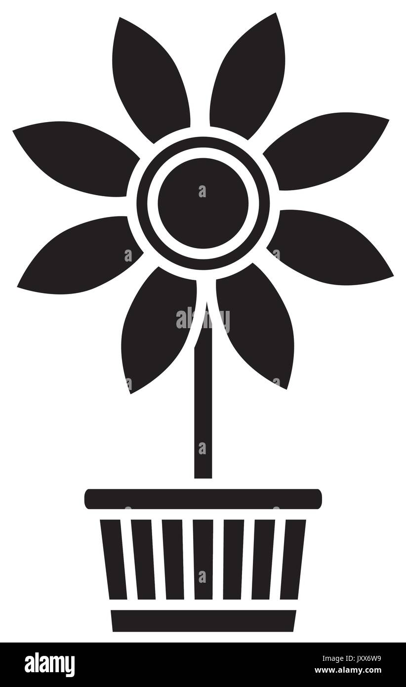 beautiful flower in a pot icon Stock Vector Image & Art - Alamy
