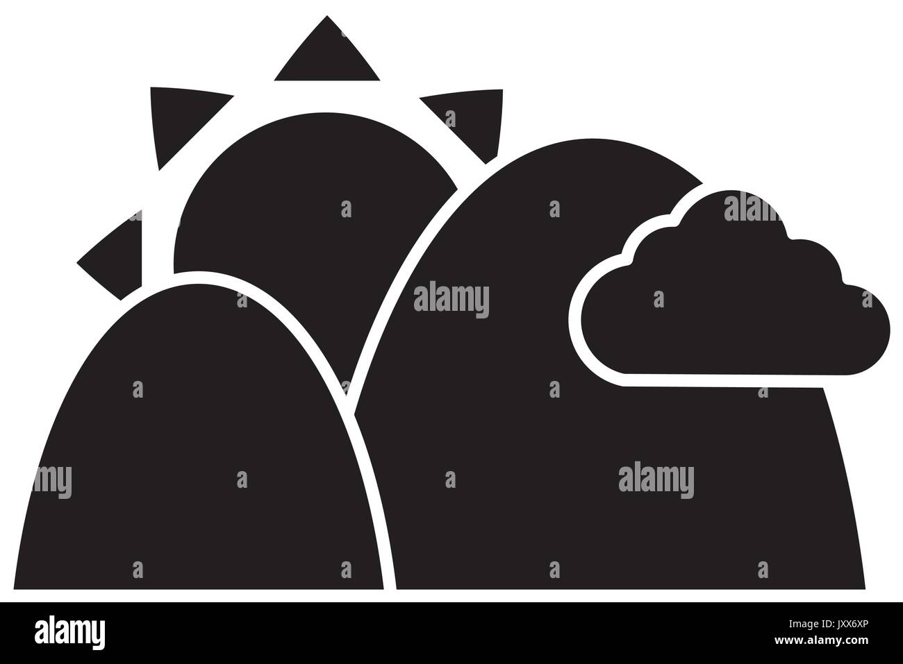 mountains and sun icon Stock Vector Image & Art - Alamy