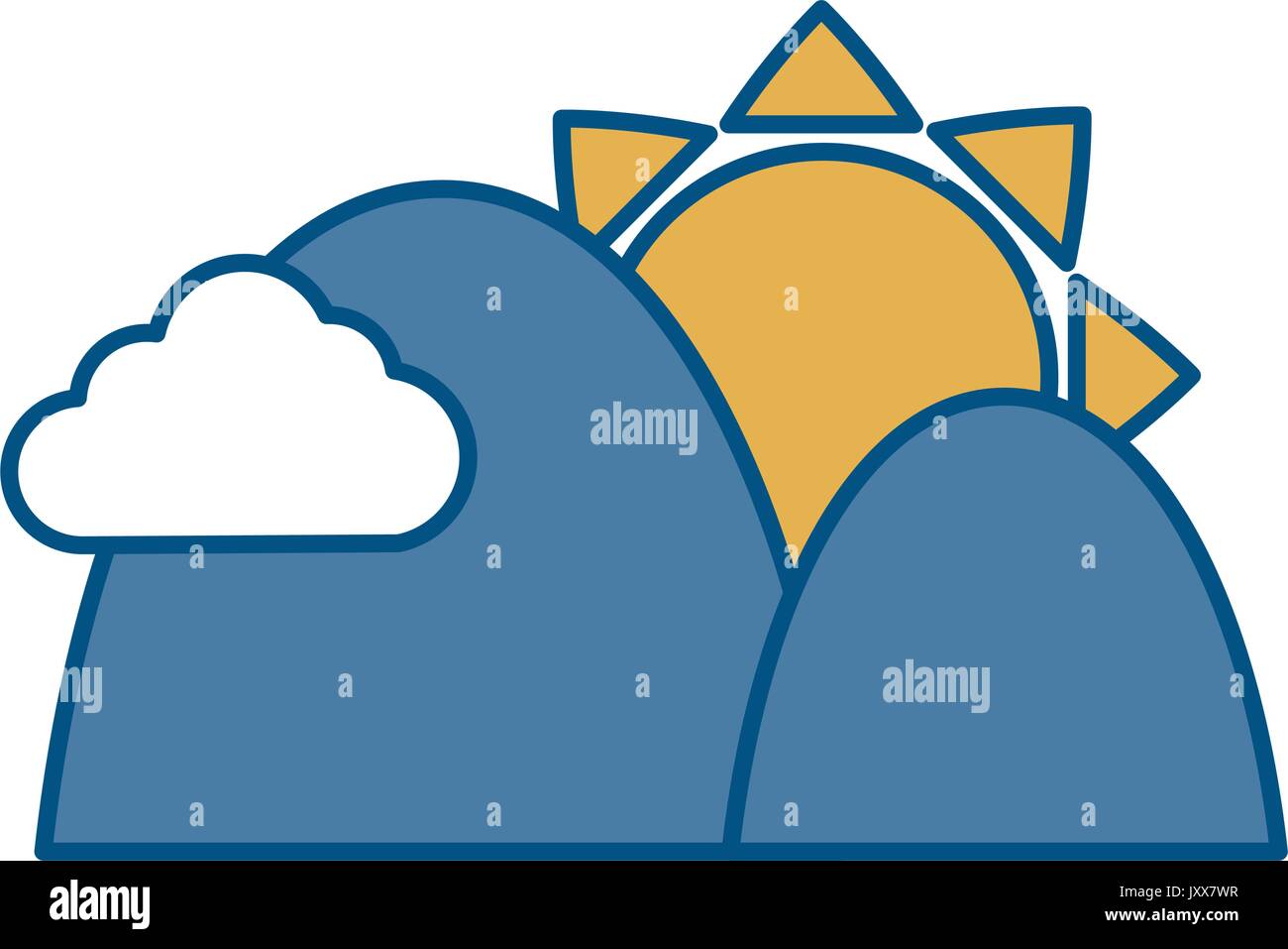 mountains and sun icon Stock Vector Image & Art - Alamy
