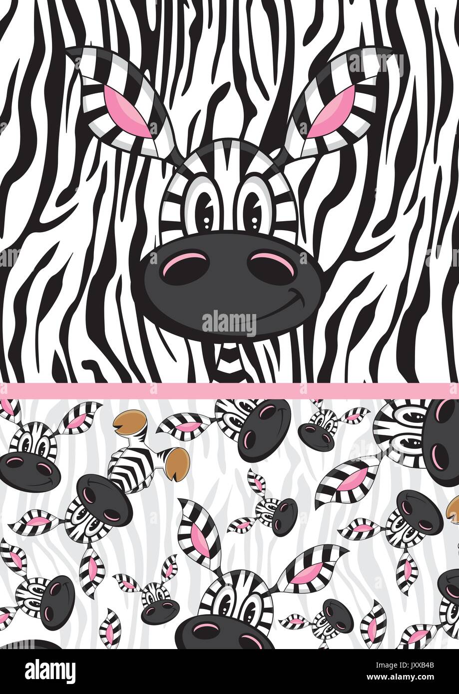 Cute Cartoon Zebra Pattern Stock Vector Image & Art - Alamy