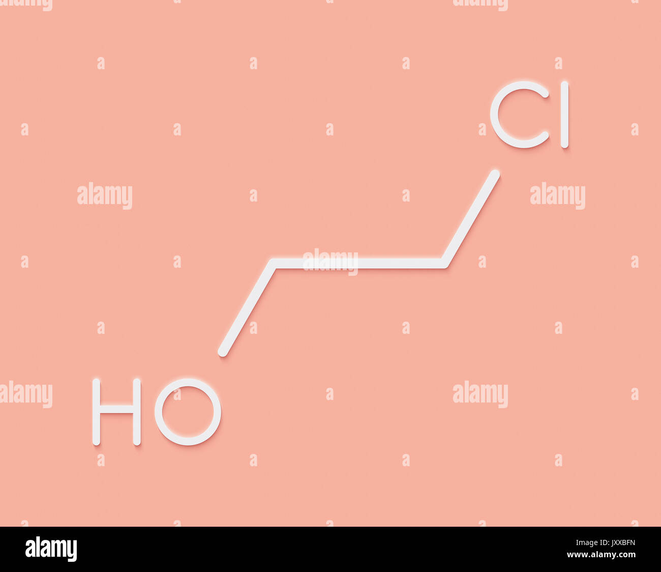 Ethylene chlorohydrin molecule. Side product formed during ethylene ...