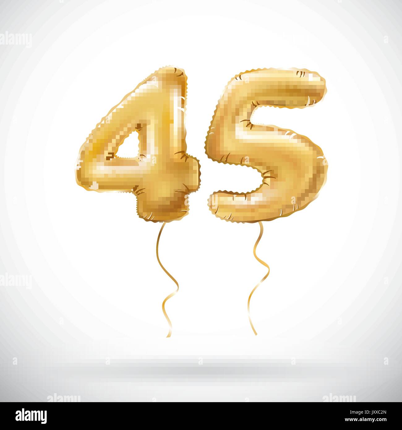 vector Golden number 45 forty five metallic balloon. Party decoration ...