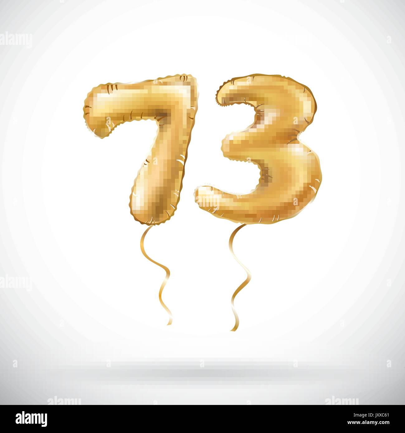 Vector Golden Number 73 Seventy Three Metallic Balloon Party Vector Golden Number 73 Seventy Three Metallic Balloon Party