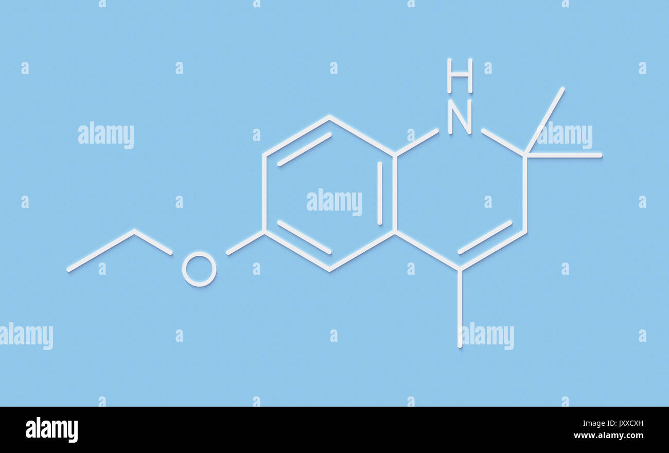 Ethoxyquin antioxidant food preservative molecule. Also used to control