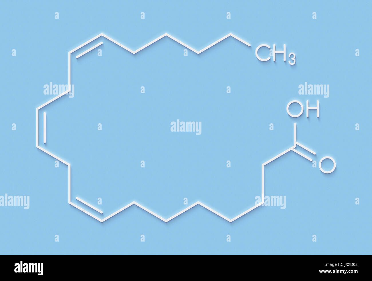 Dihomoγlinolenic acid (DGLA) fatty acid molecule. Omega 6fatty acid