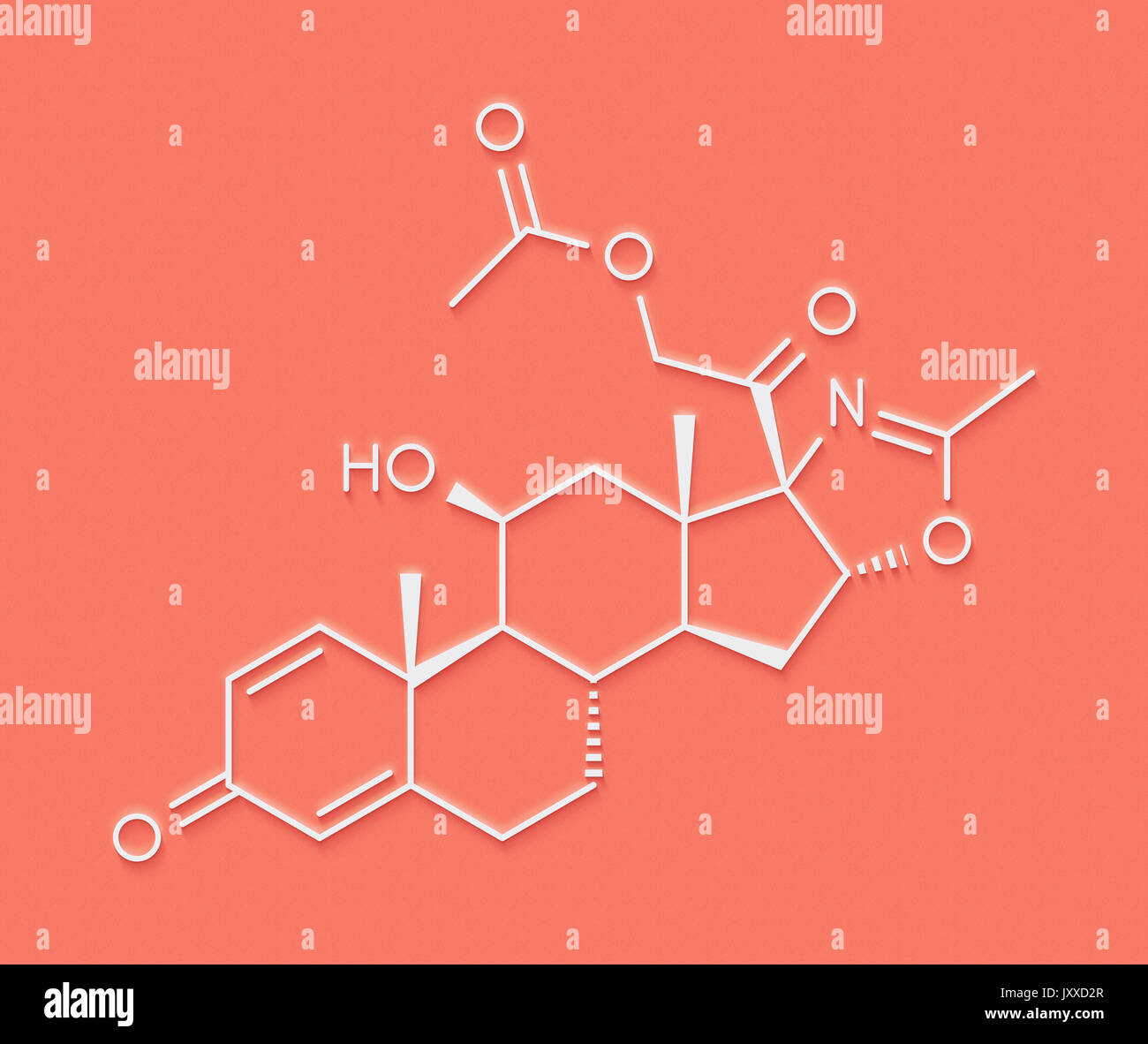 Deflazacort glucocorticoid drug molecule. Skeletal formula Stock Photo ...