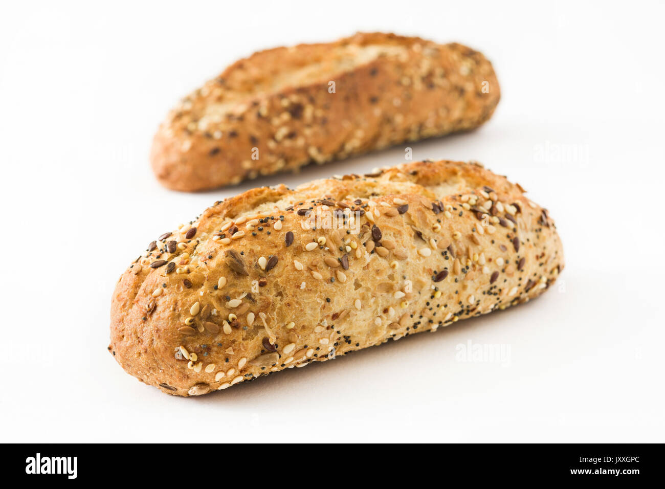 Baked breads isolated on white background Stock Photo - Alamy