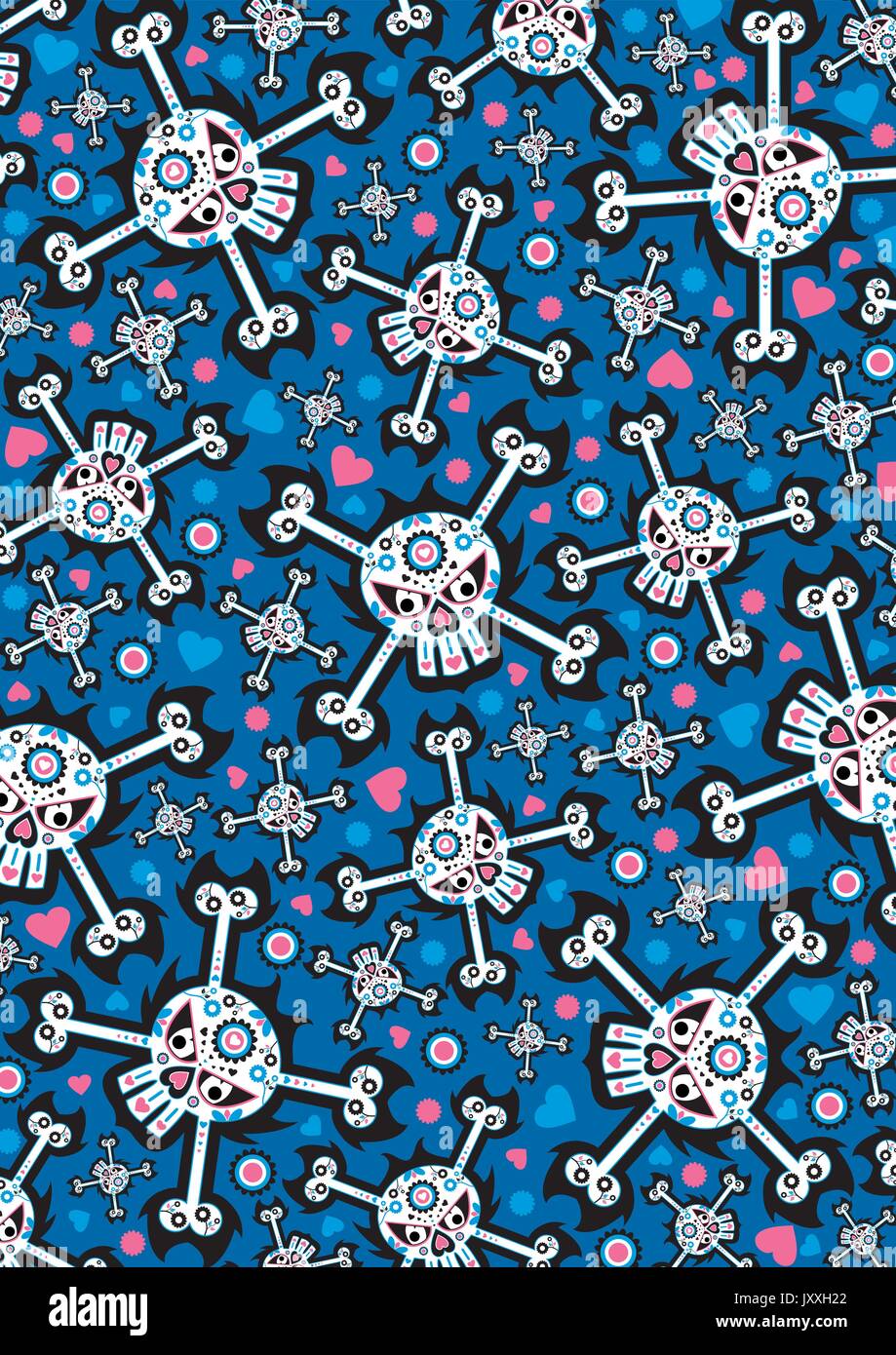 Dia de los Muertos - Mexican Day of the Dead Skull Pattern Stock Vector ...