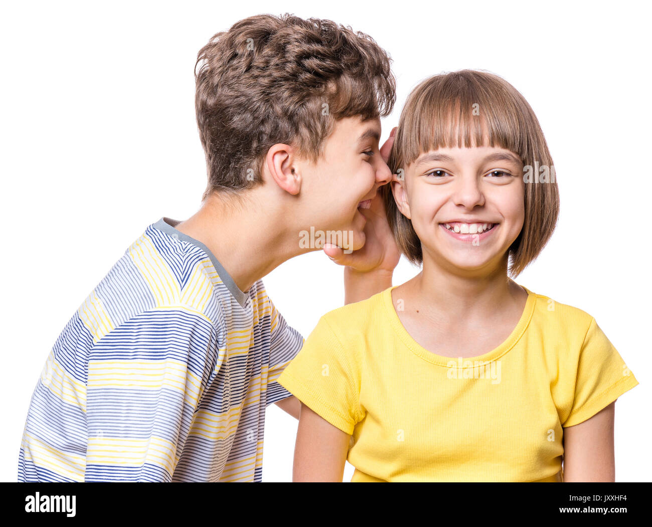 Portrait of brother and sister Stock Photo