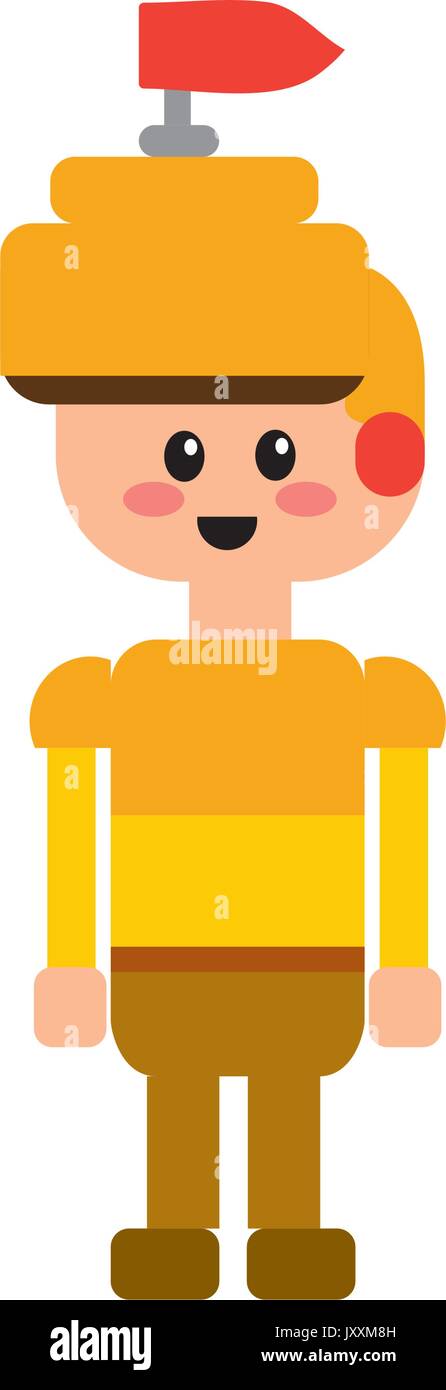 warrior character to video game technology play Stock Vector