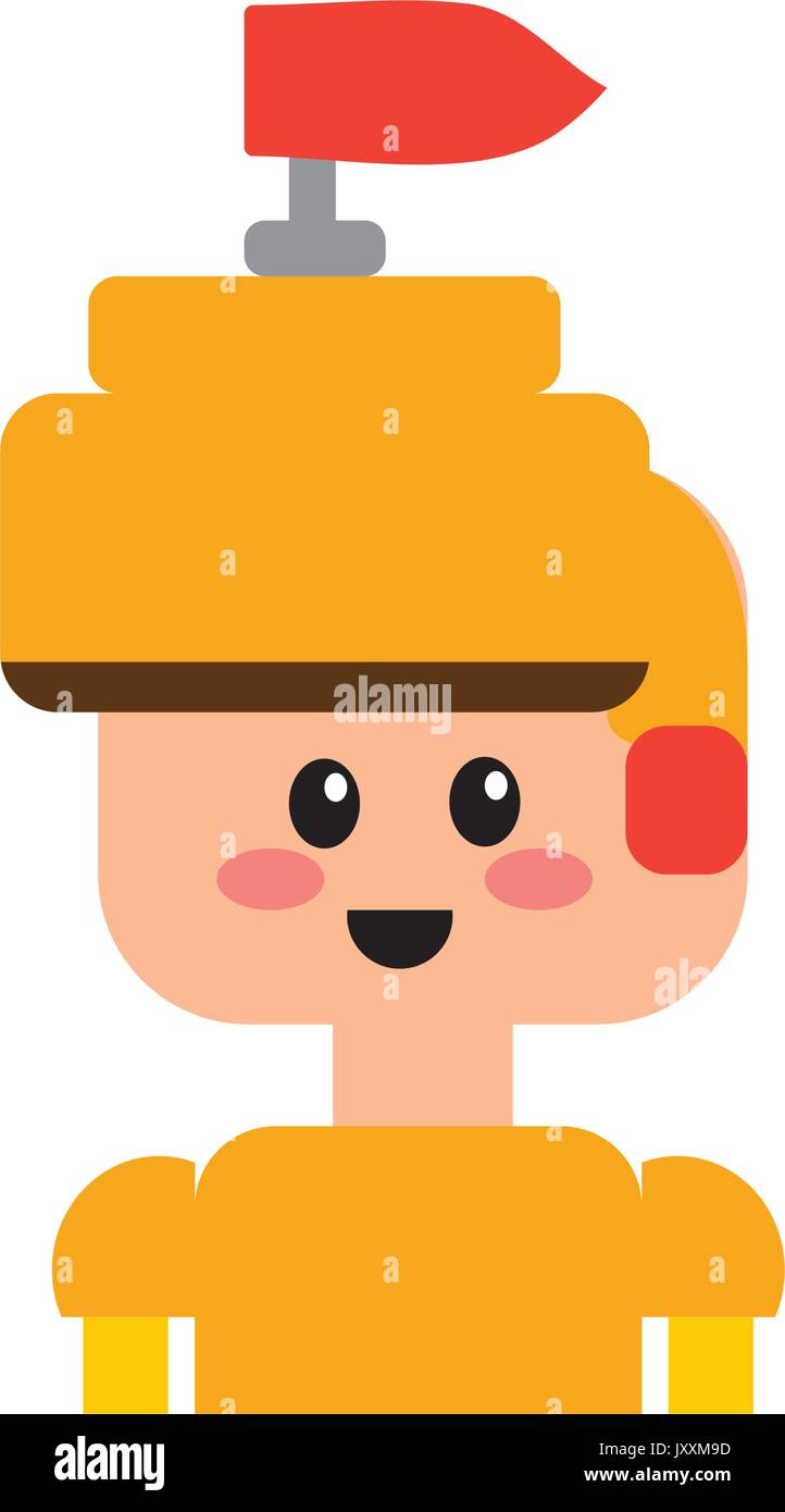 warrior character to video game technology play Stock Vector