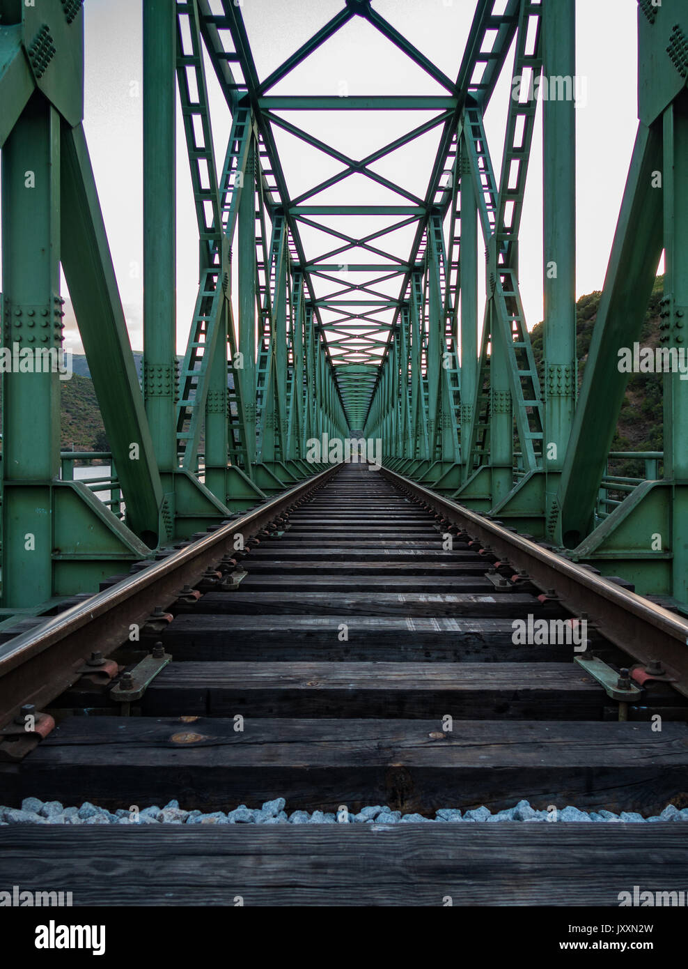 Iron trestle bridge over river hi-res stock photography and images - Alamy
