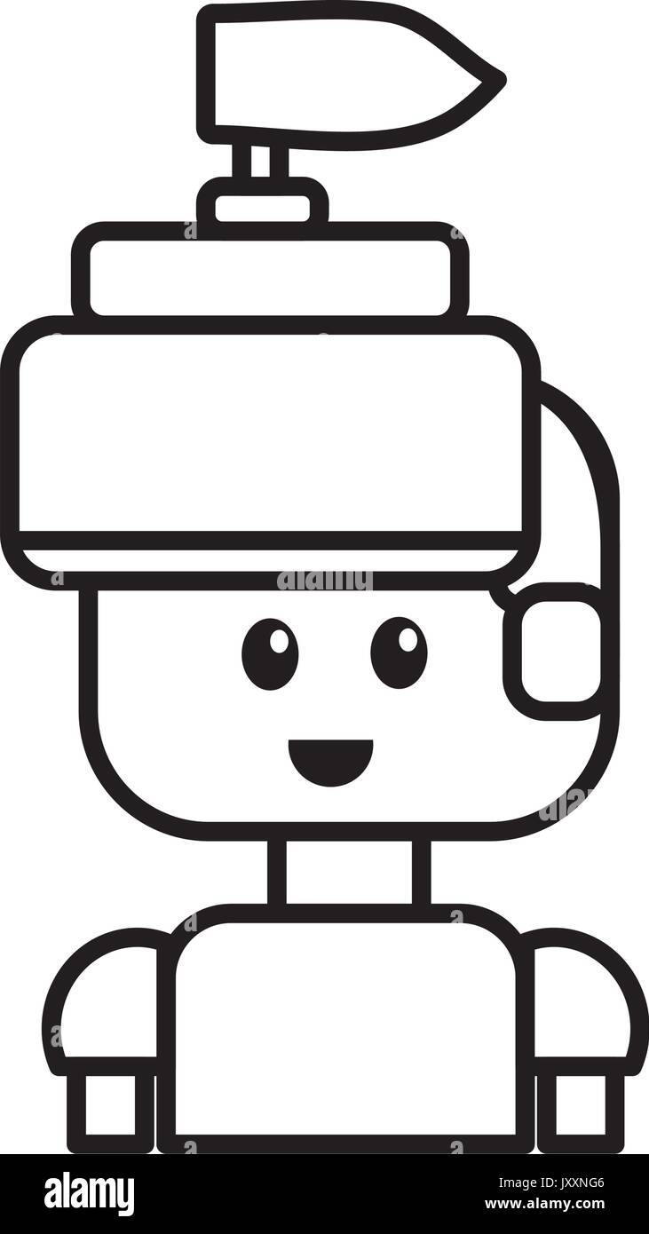line warrior character to video game technology play Stock Vector