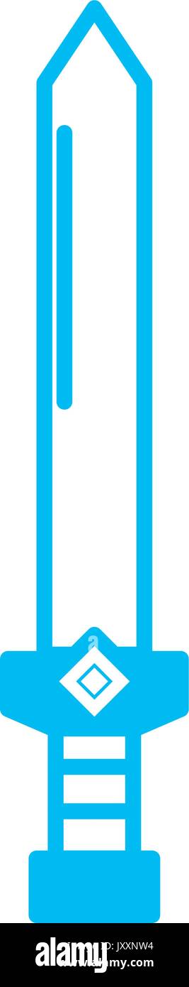 silhouette video game sword medieval weapon protection Stock Vector ...