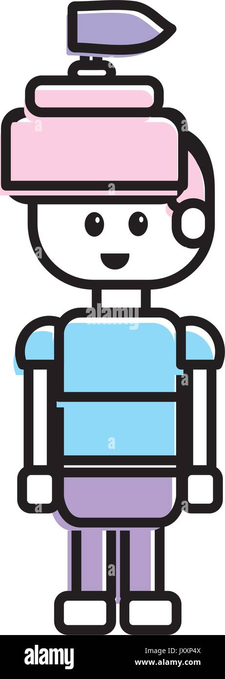 warrior character to video game technology play Stock Vector