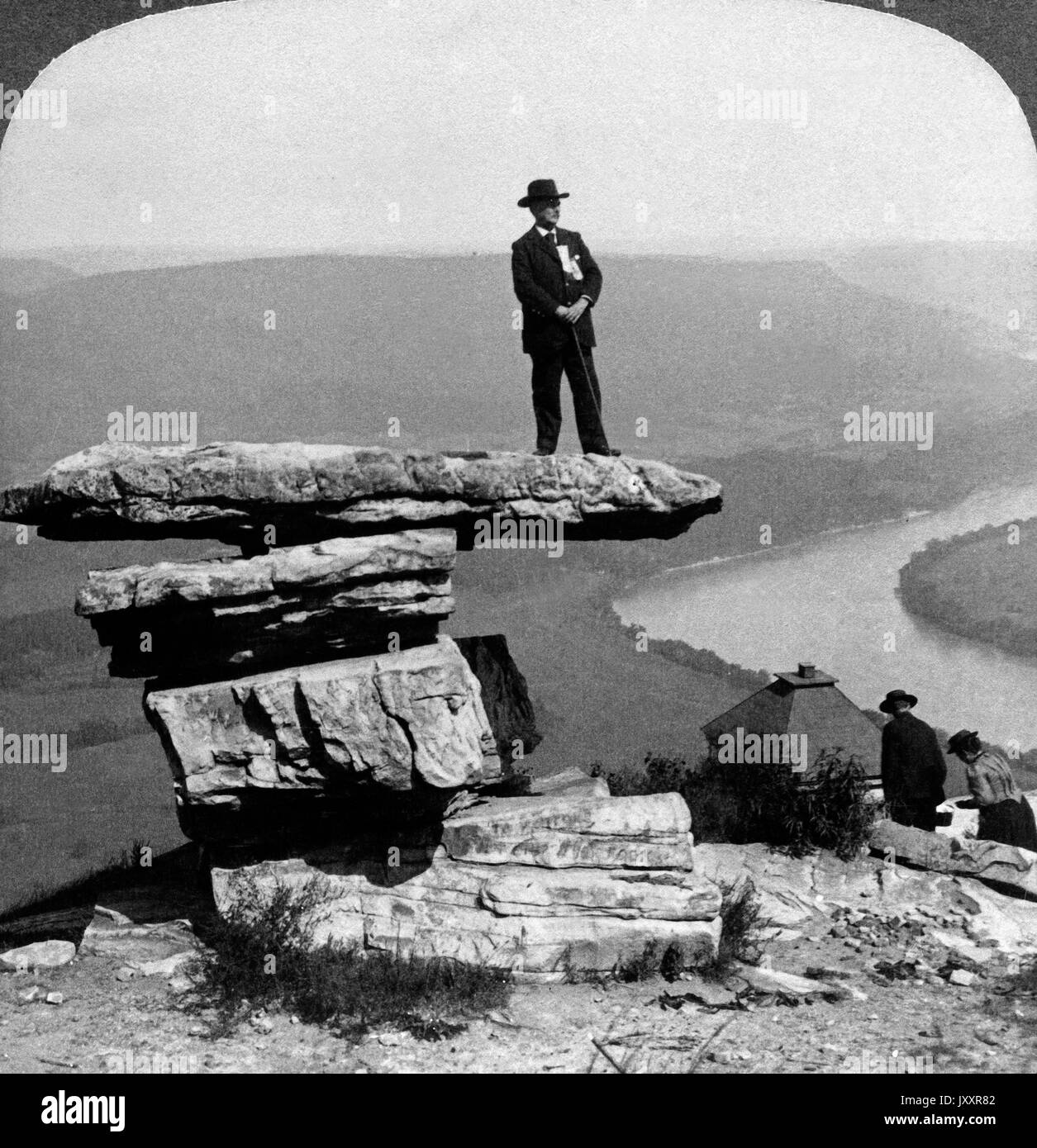 Signalstation der Konföderierten, Lookout Mountain, Chattanooga, Tennessee, USA 1895. Confederate Signal Station, Lookout Mountain, Chattanooga, Tennessee, USA 1895. Stock Photo
