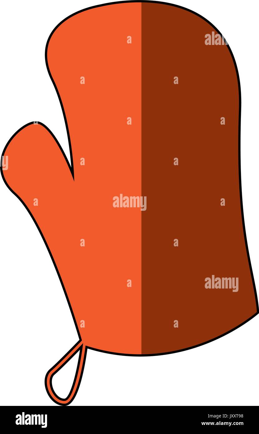 kitchen protective glove on white background Stock Vector
