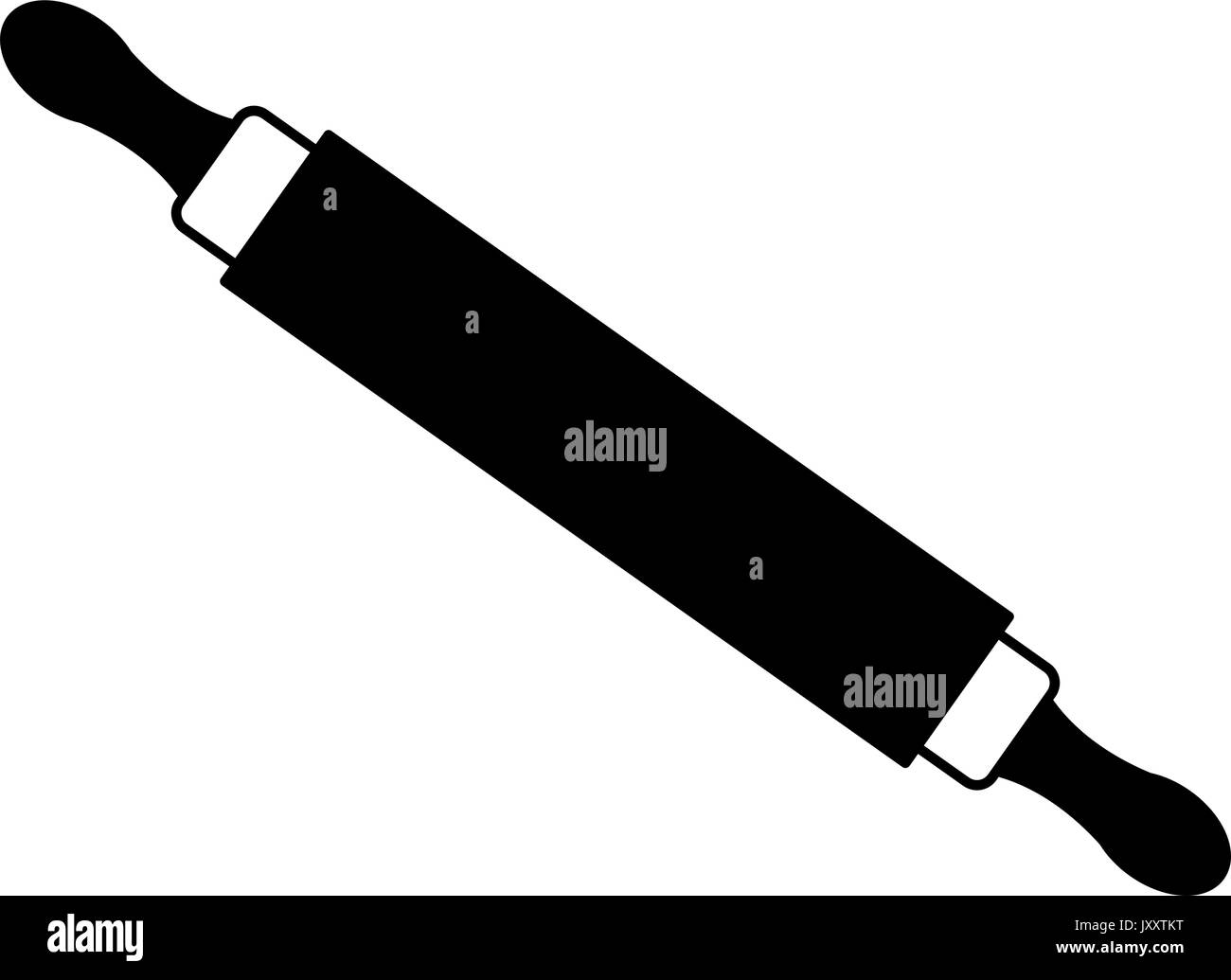 wooden rolling pin icon kitchen tool for bakery Stock Vector Image