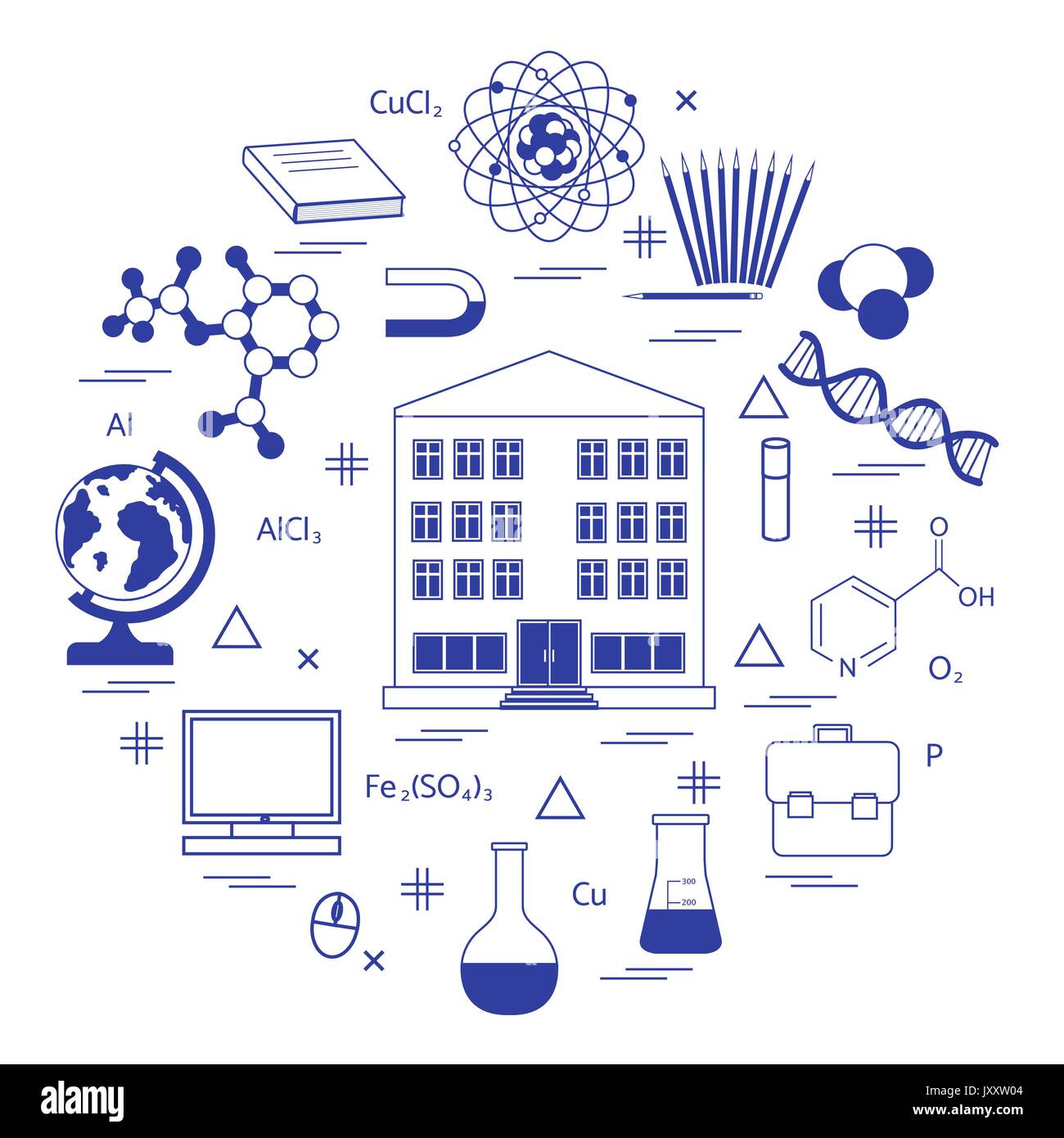 Understanding Science Image Vector illustration of variety scientific, education elements in a ...