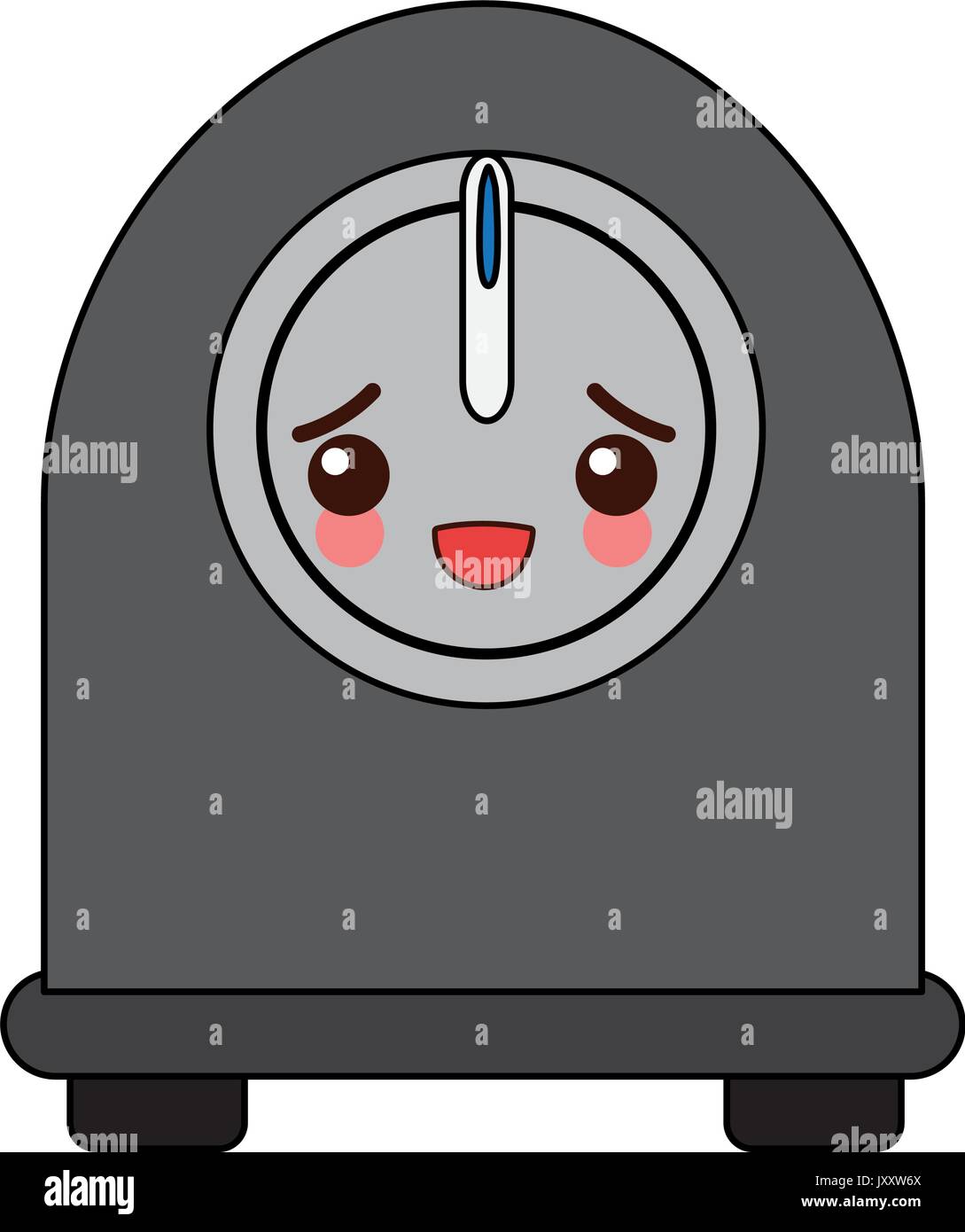 kawaii kitchen timer cooking utensil object Stock Vector