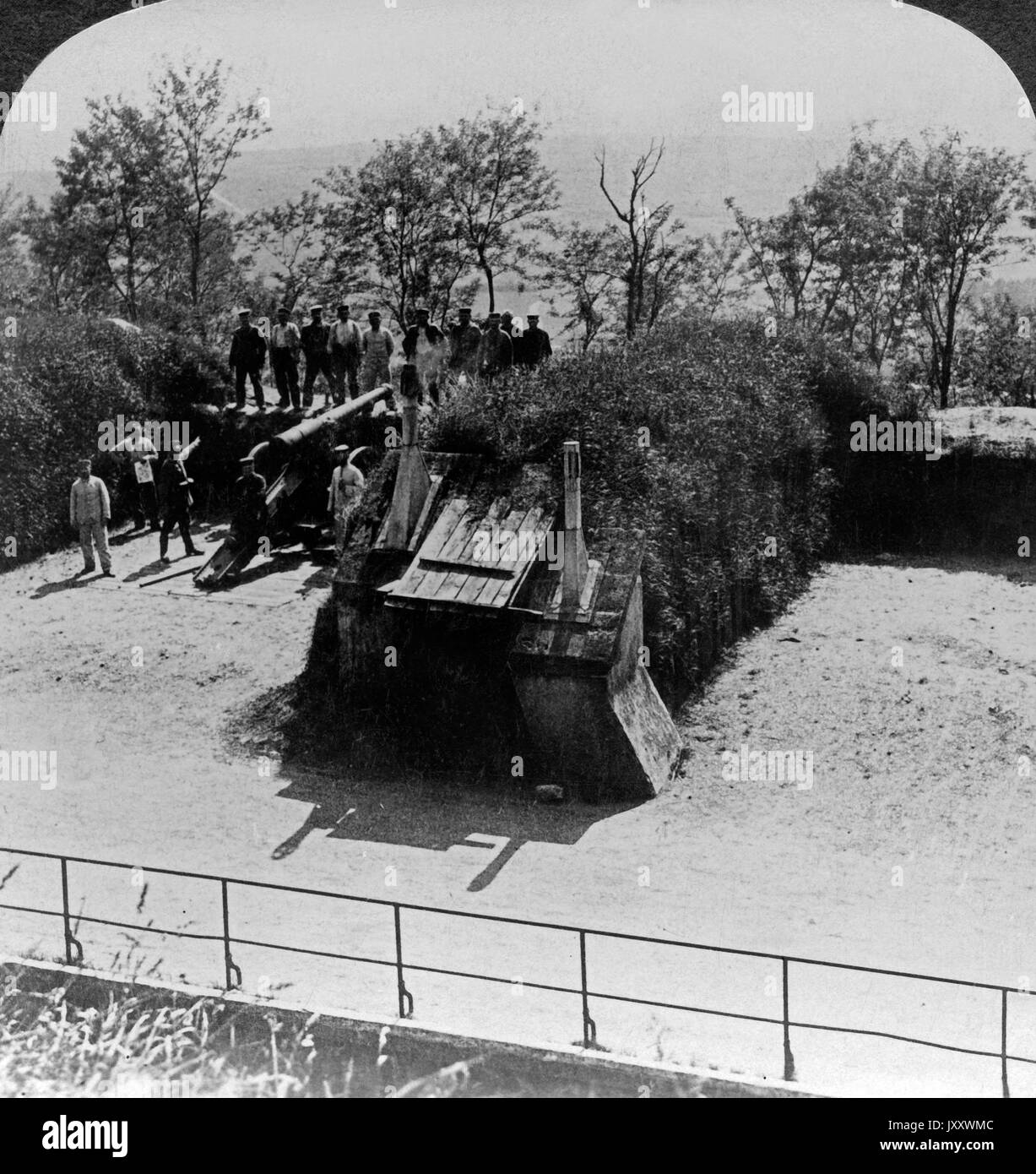 Deutsches Artillerie Bollwerk in Montmedy, Frankreich 1915. German artillery rampart at Montmedy, France 1915. Stock Photo