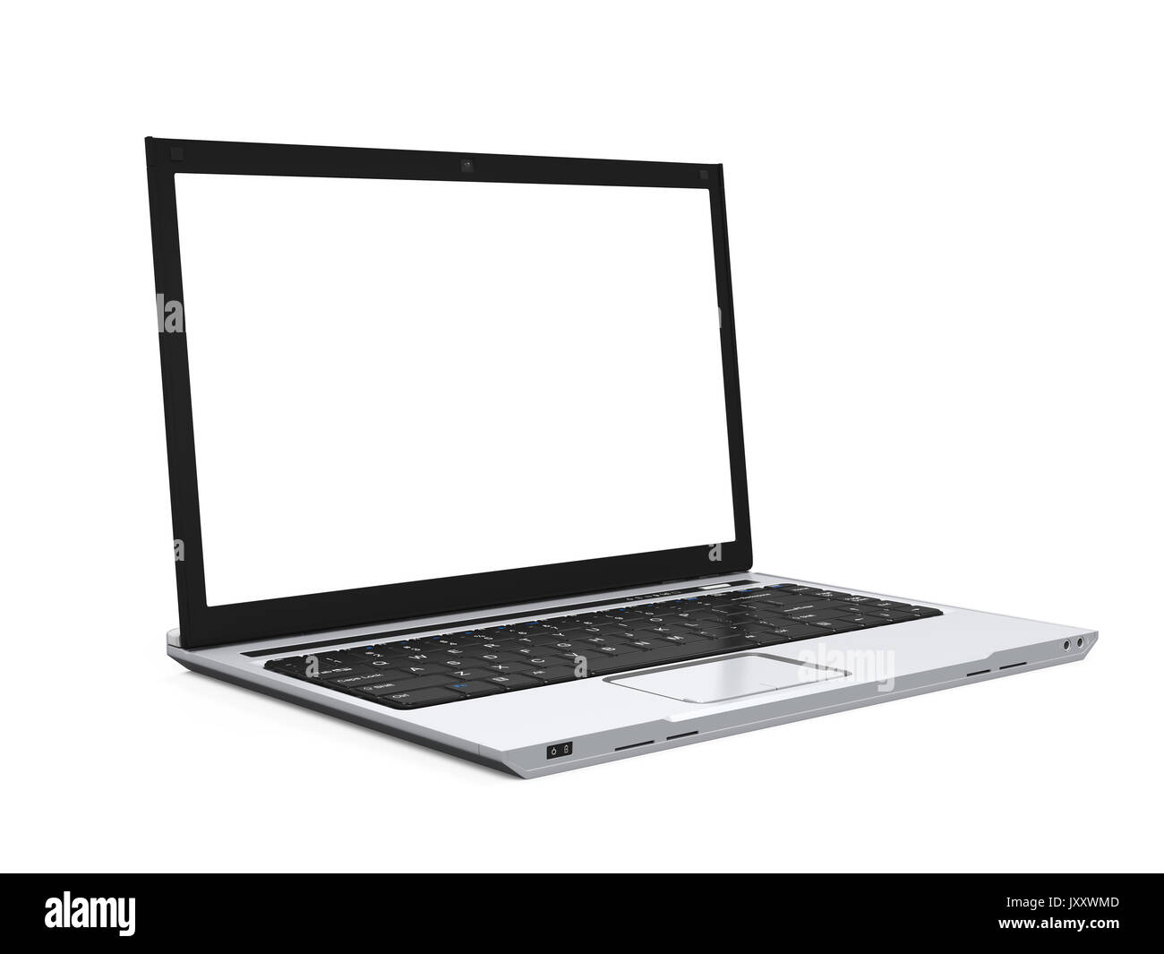 Laptop with Blank White Screen Isolated Stock Photo Alamy