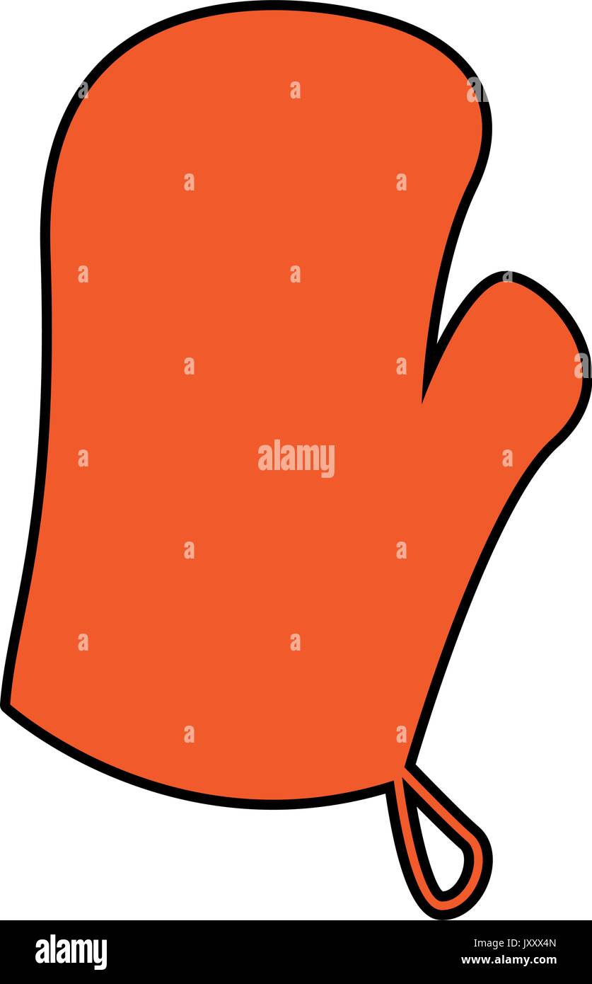 kitchen protective glove on white background Stock Vector