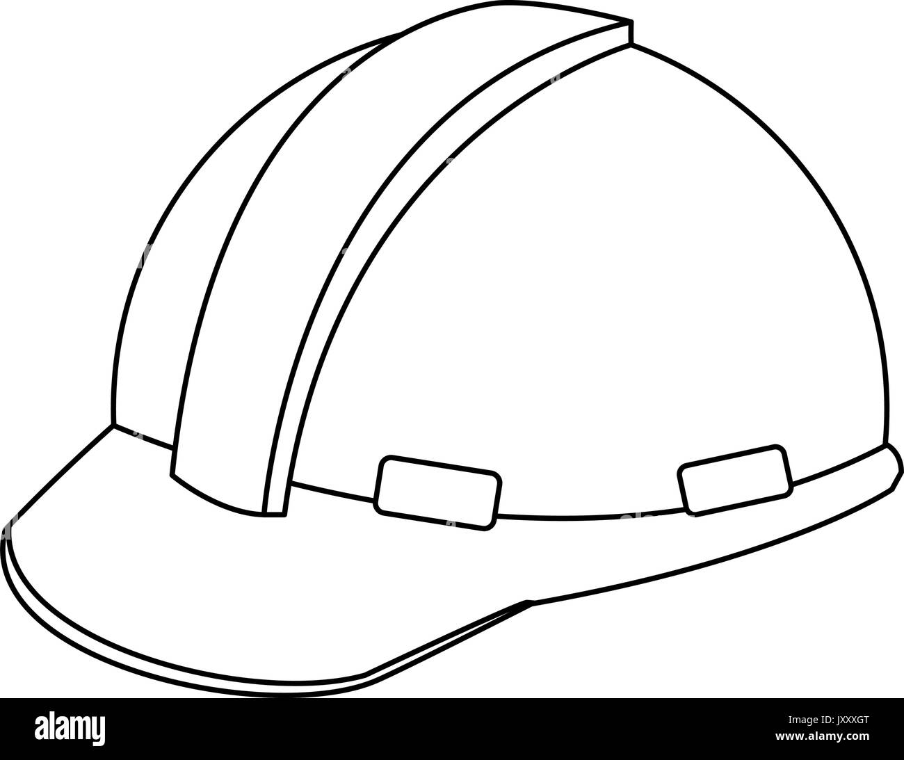 construction helmet element safety in construction work Stock Vector