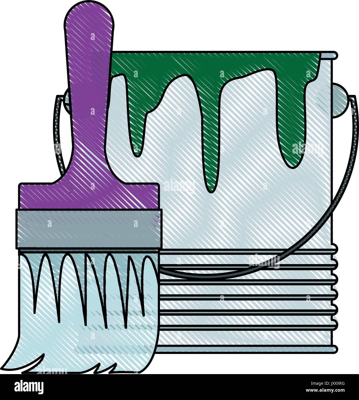 paint brush and bucket can construction Stock Vector Image & Art - Alamy