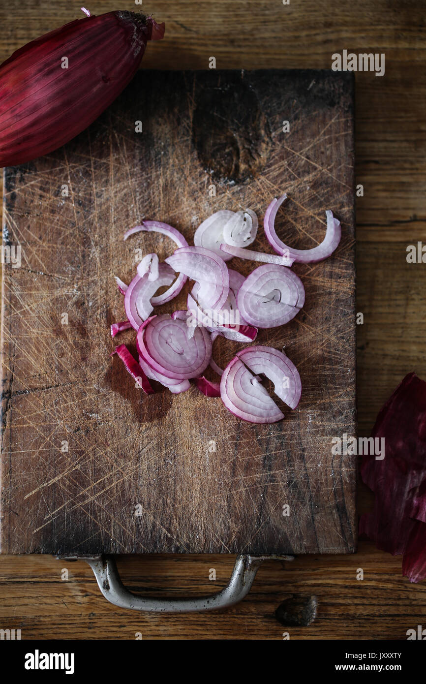 Chopped red onion Stock Photo