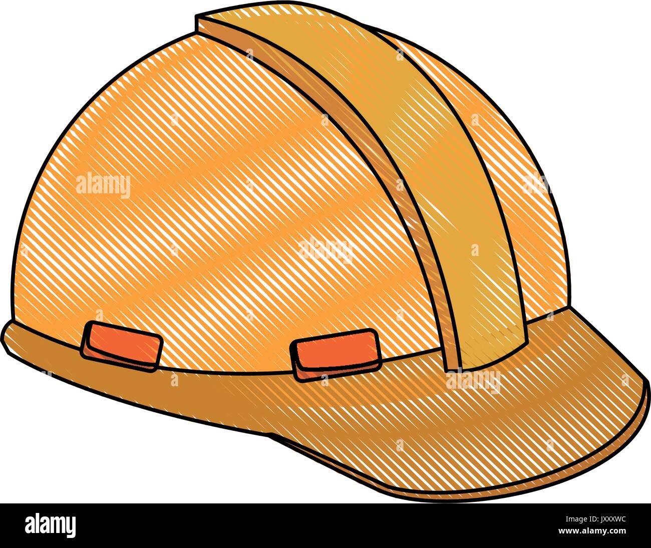 construction helmet element safety in construction work Stock Vector