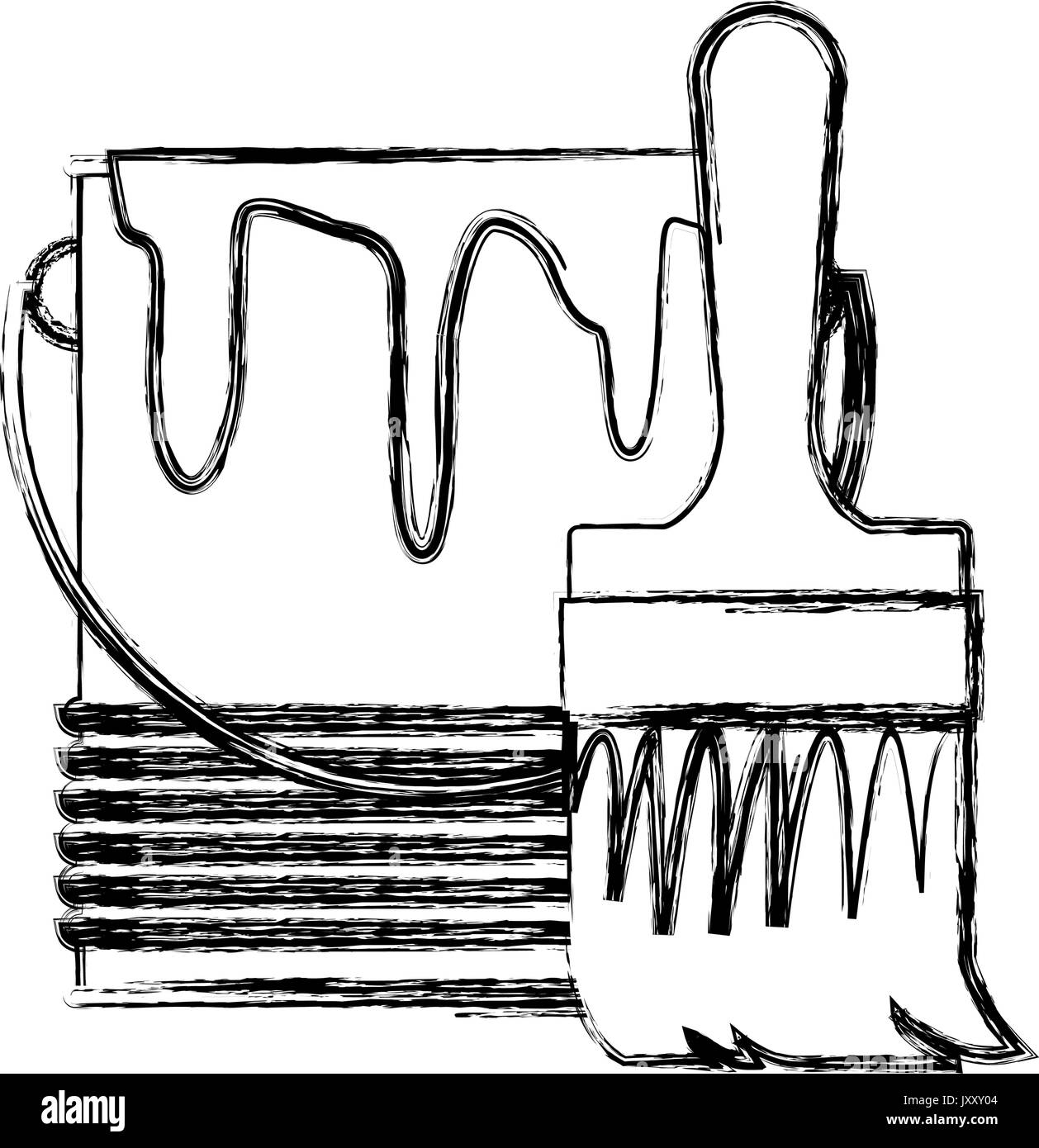 paint brush and bucket can construction Stock Vector Image & Art - Alamy