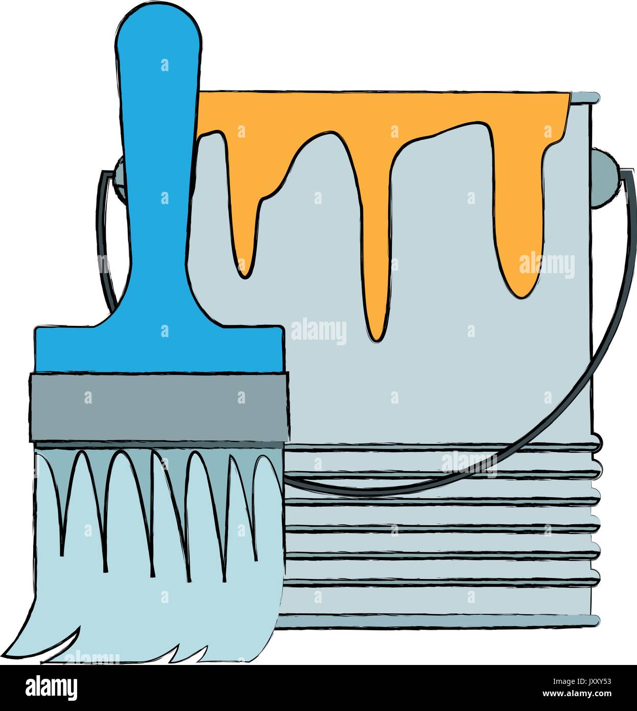 paint brush and bucket can construction Stock Vector Image & Art - Alamy