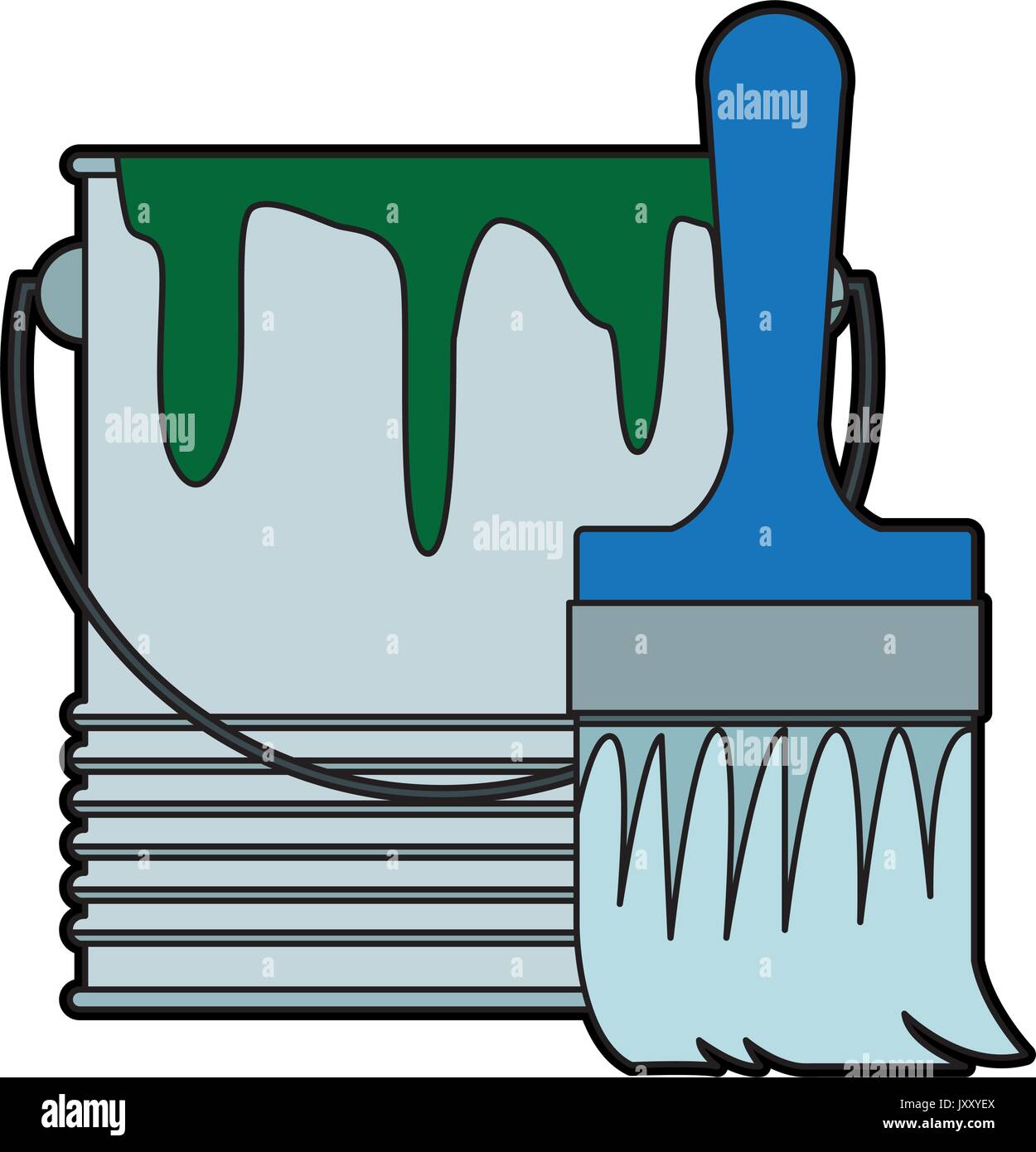 paint brush and bucket can construction Stock Vector Image & Art - Alamy