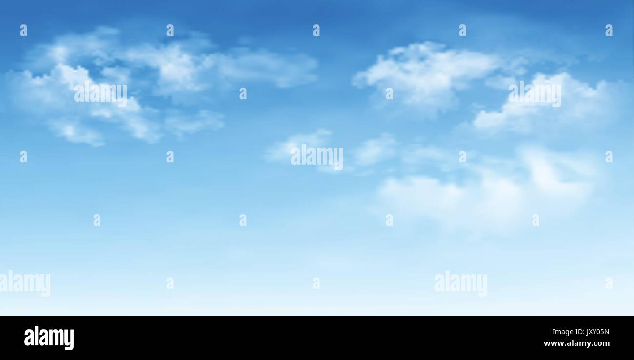 Background with clouds on blue sky. Blue Sky vector Stock Vector