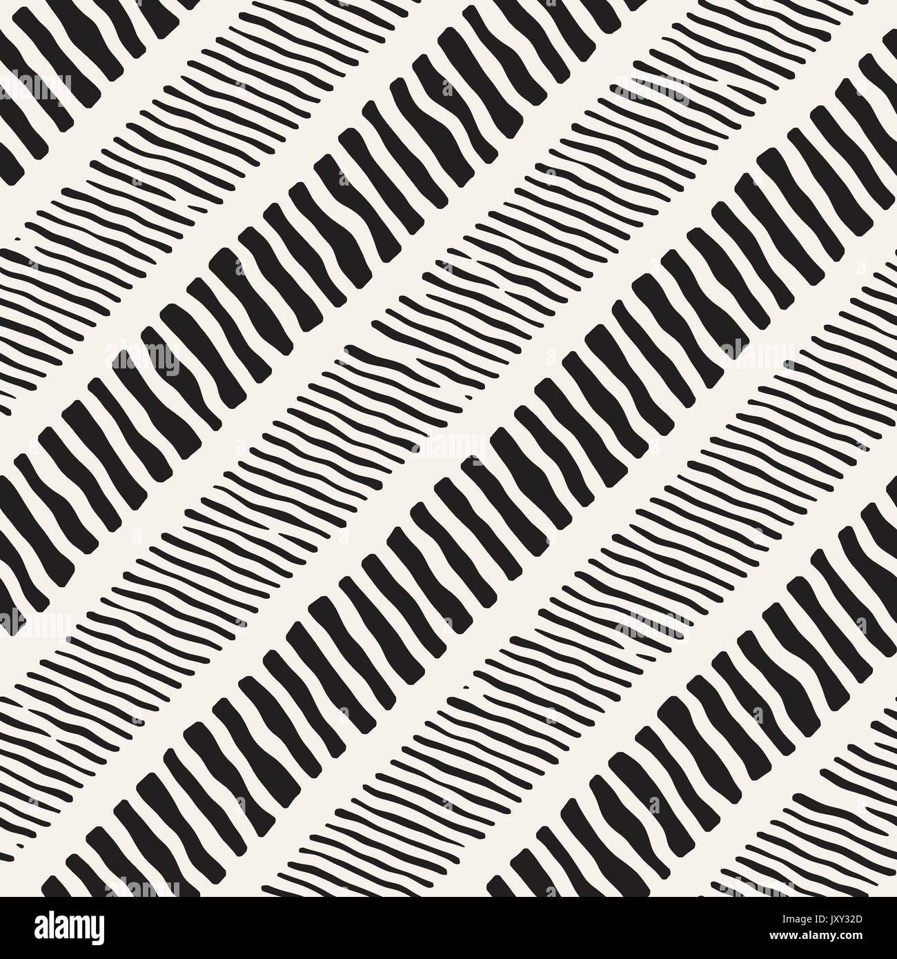 Seamless pattern with hand drawn brush strokes. Ink doodle grunge ...