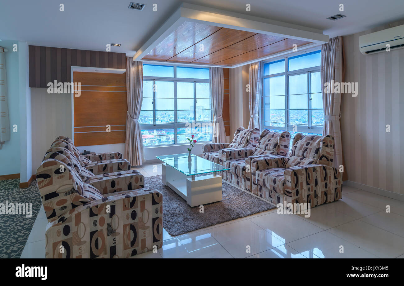 Image showcasing Modern living room in luxury apartments with airy, clean amenities ...