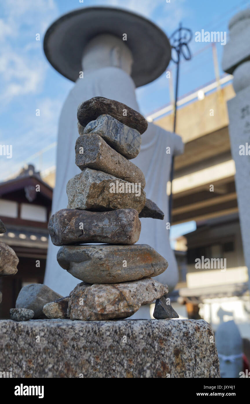 Rock Balancing in Japan Stock Photo